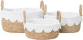 Oval Seagrass Baskets With Liner & Handles