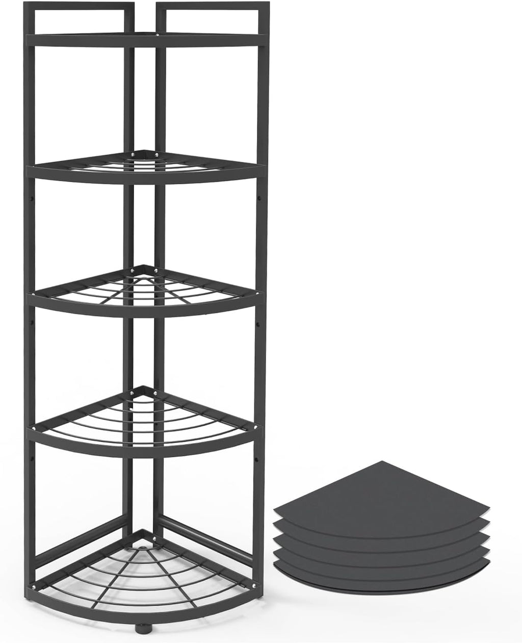5-Tier Iron Kitchen Corner Storage Rack