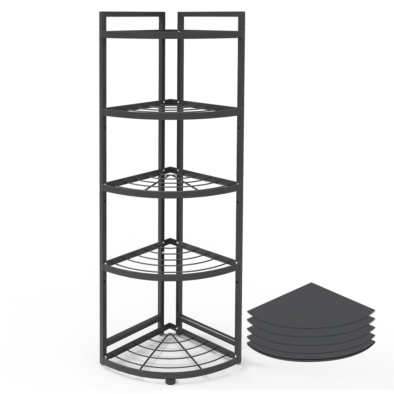 5-Tier Iron Kitchen Corner Storage Rack