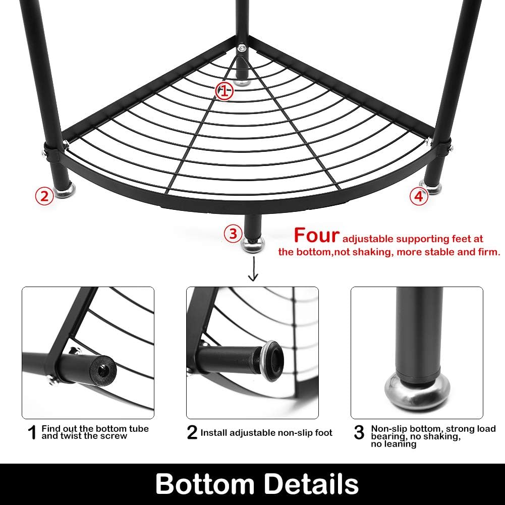 5-Tier Metal Corner Storage Rack