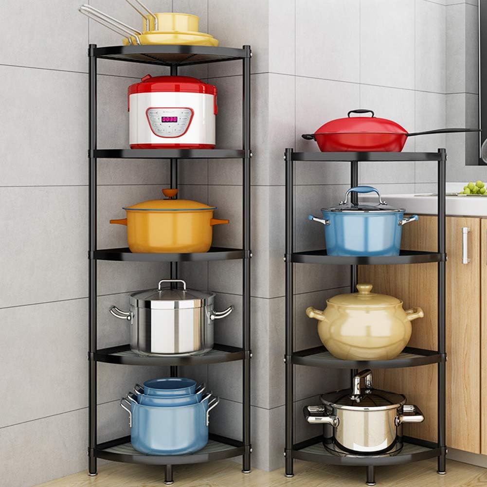 5-Tier Metal Corner Storage Rack