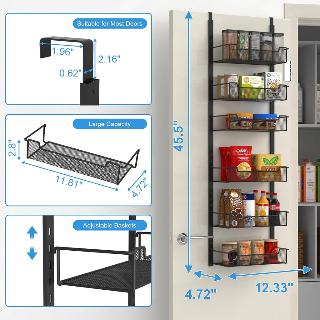 6-Tier Over Door Spice Storage Rack