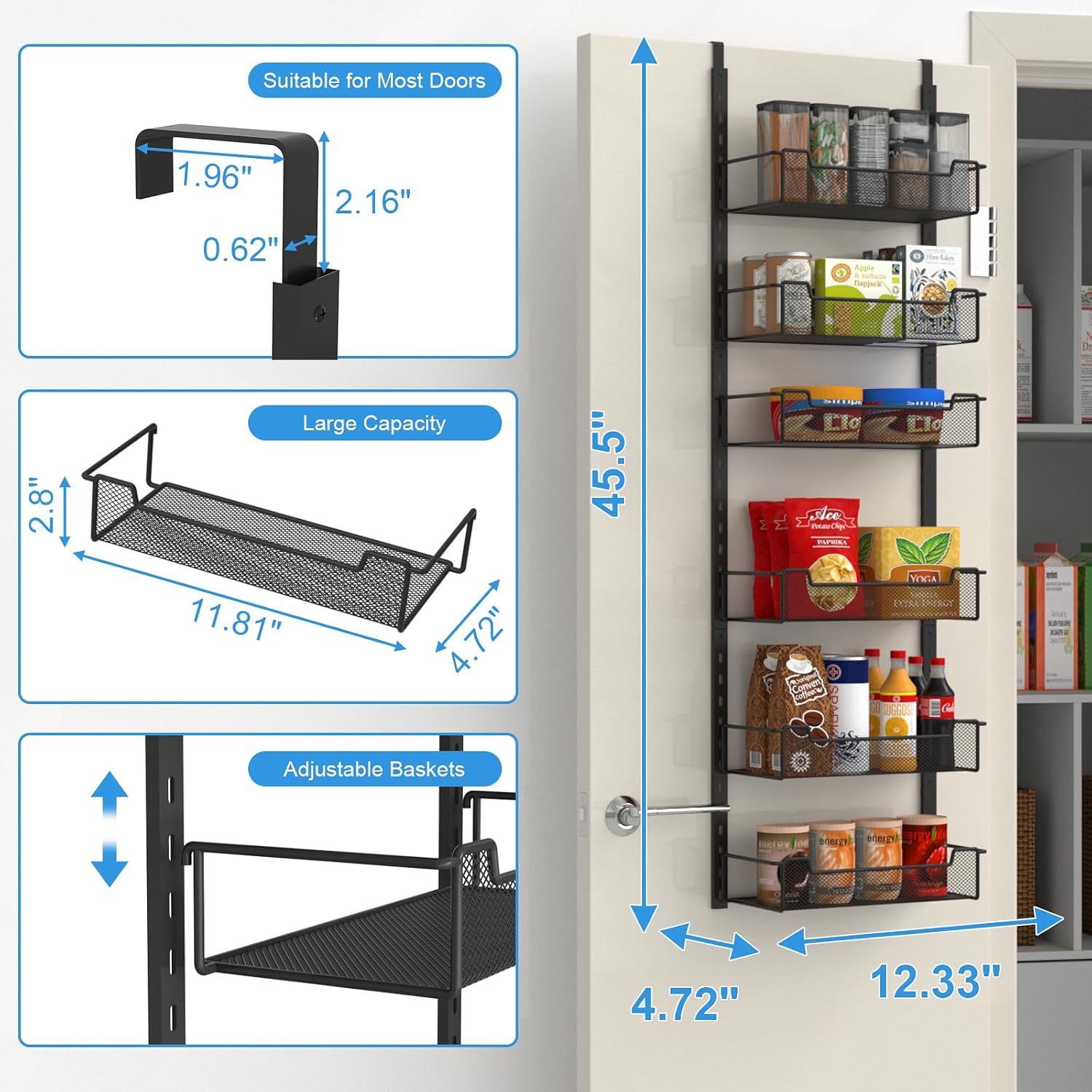 6-Tier Over Door Spice Storage Rack