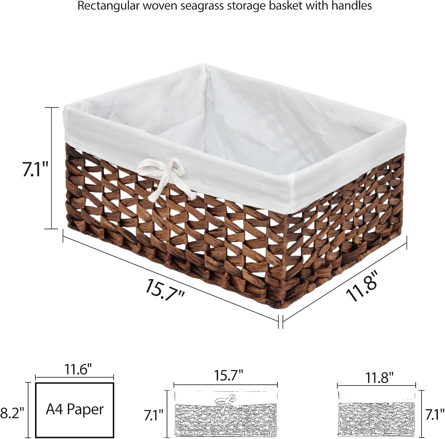 Water Hyacinth Storage Bin With Handle