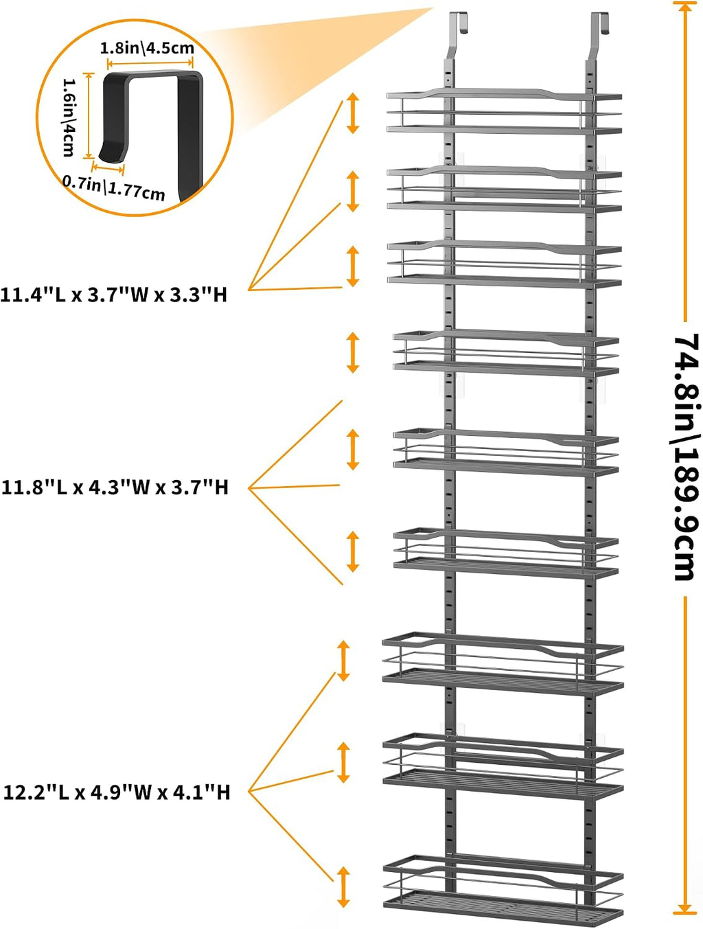 9-Tier Over Door Storage Spice Rack