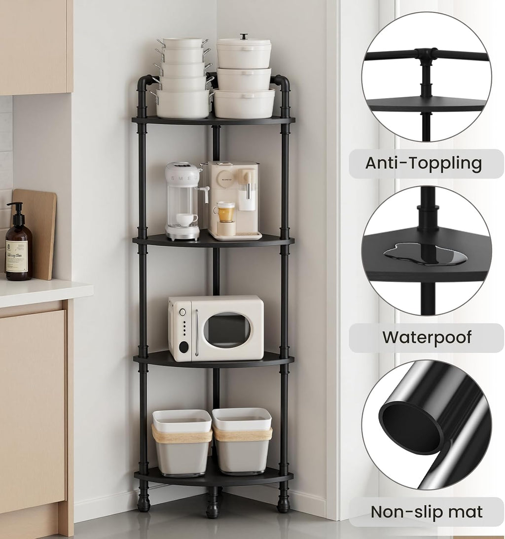 4-Tier Corner Storage Bookshelf