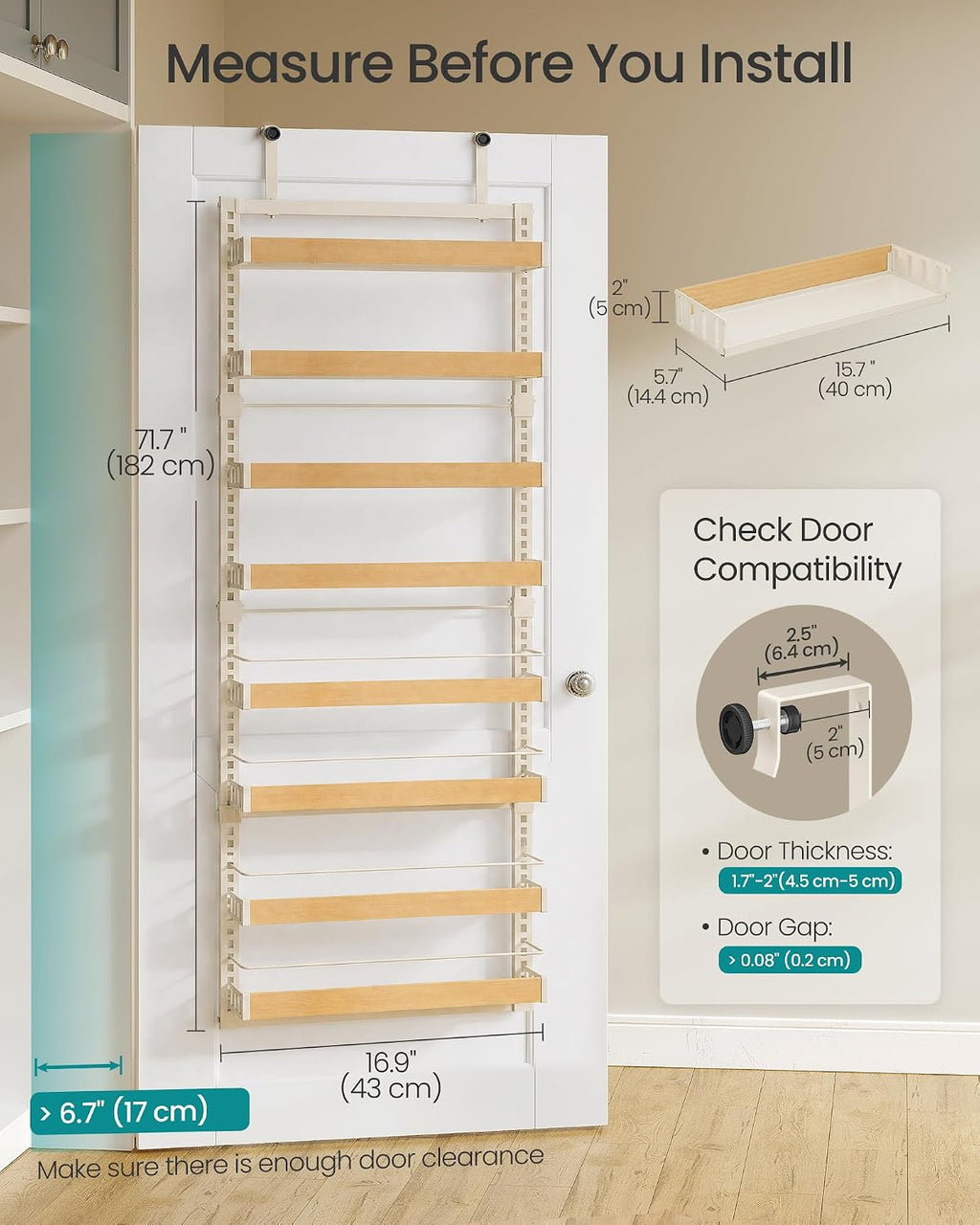 8-Tier Over Door Storage Spice Rack