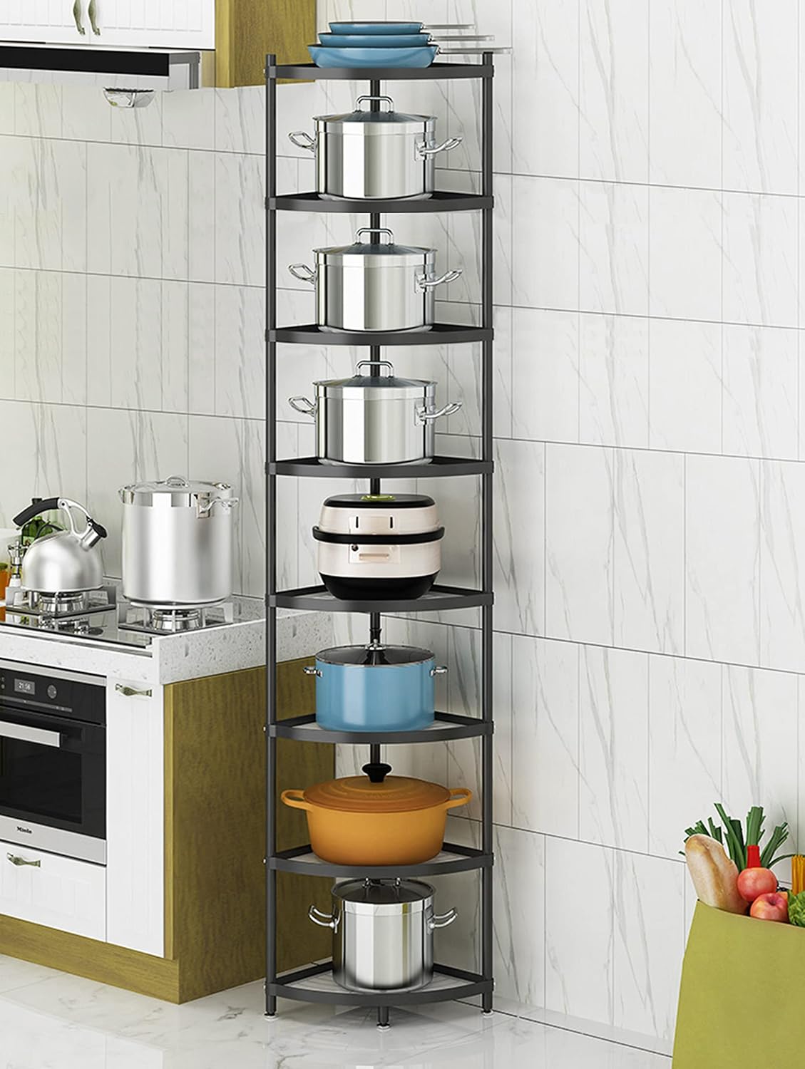 8-Tier Metal Kitchen Corner Rack