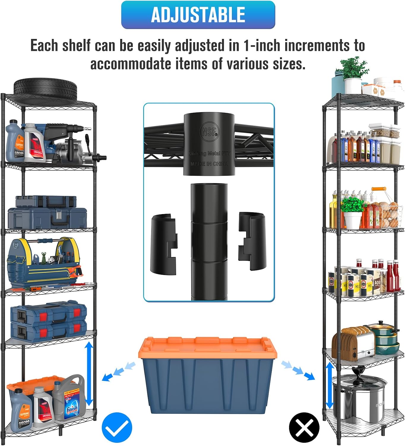 Heavy Duty Adjustable Wire Shelving Unit