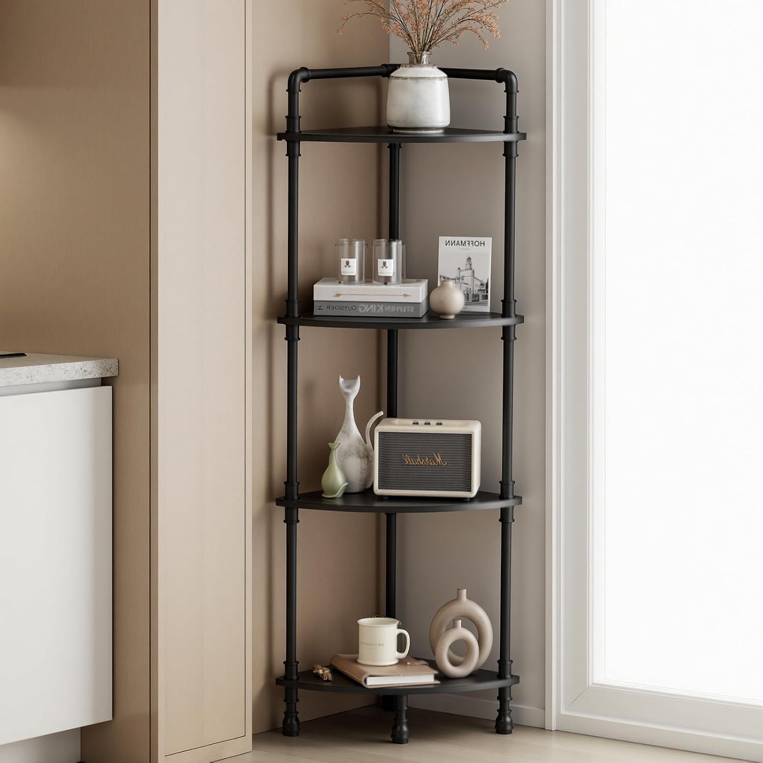 4-Tier Corner Storage Bookshelf