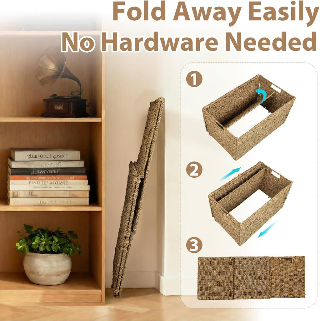 Seagrass Storage Basket With Lids & Liners