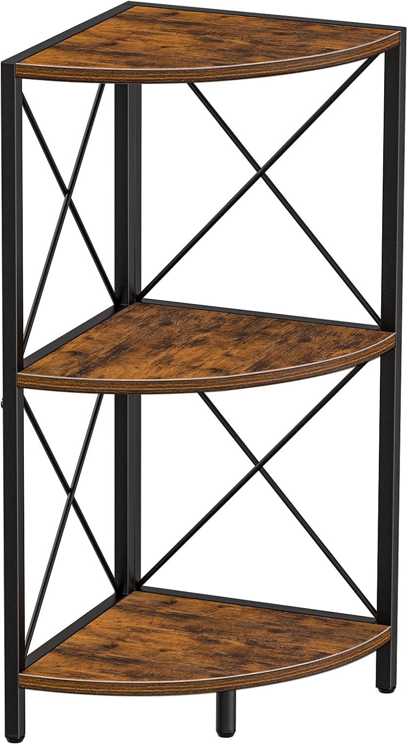 3-Tier Rustic Corner Display Shelf