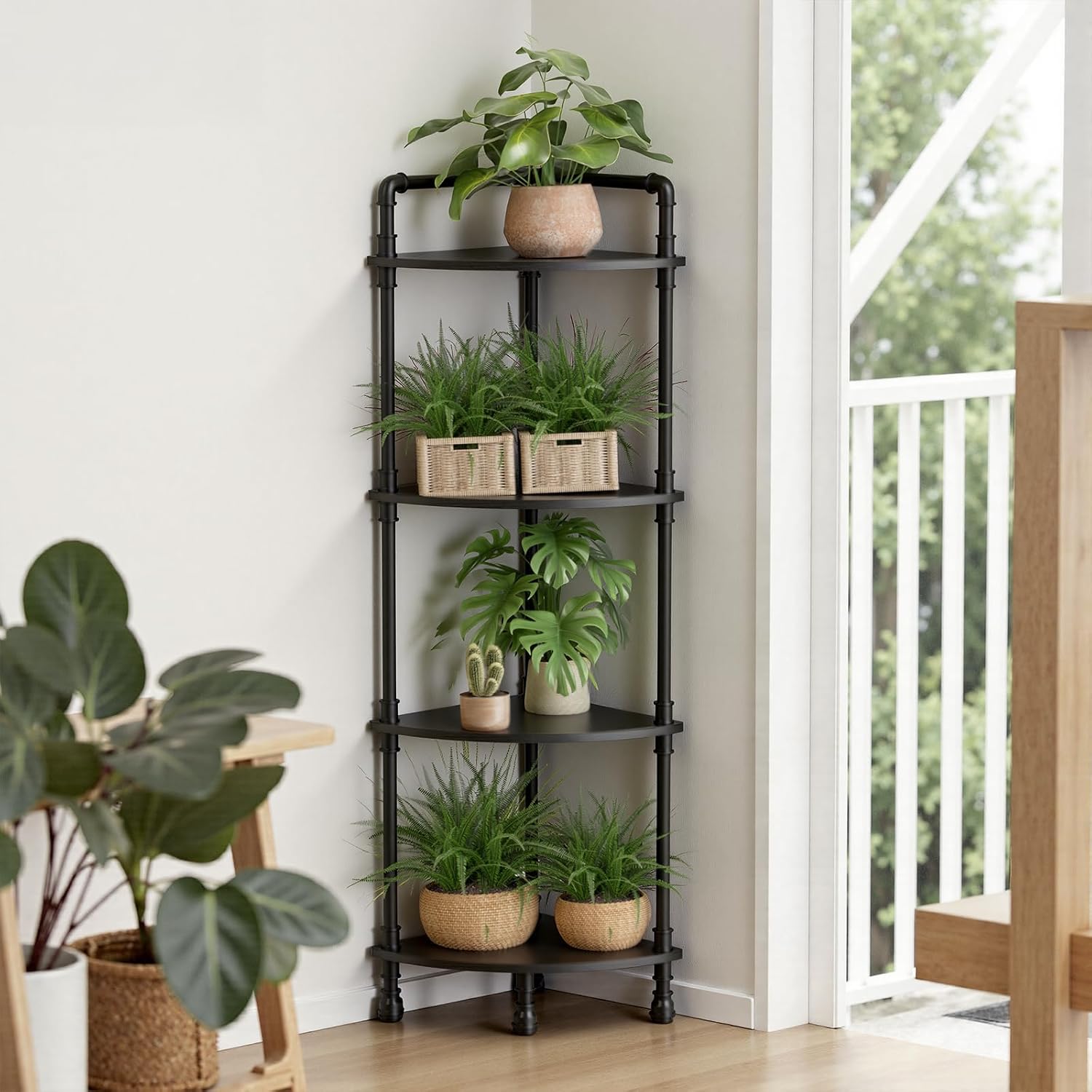 4-Tier Corner Storage Bookshelf
