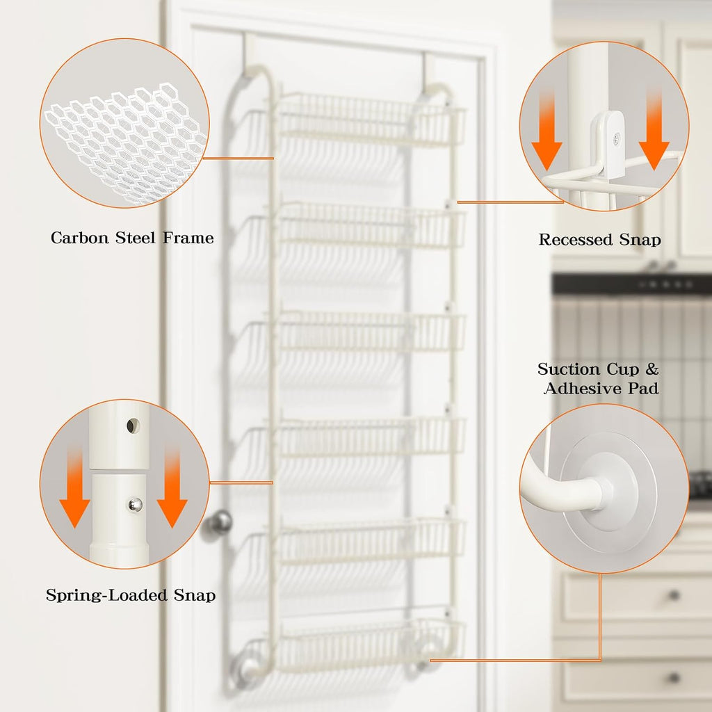 Over Door 6-Tier Hanging Spice Rack