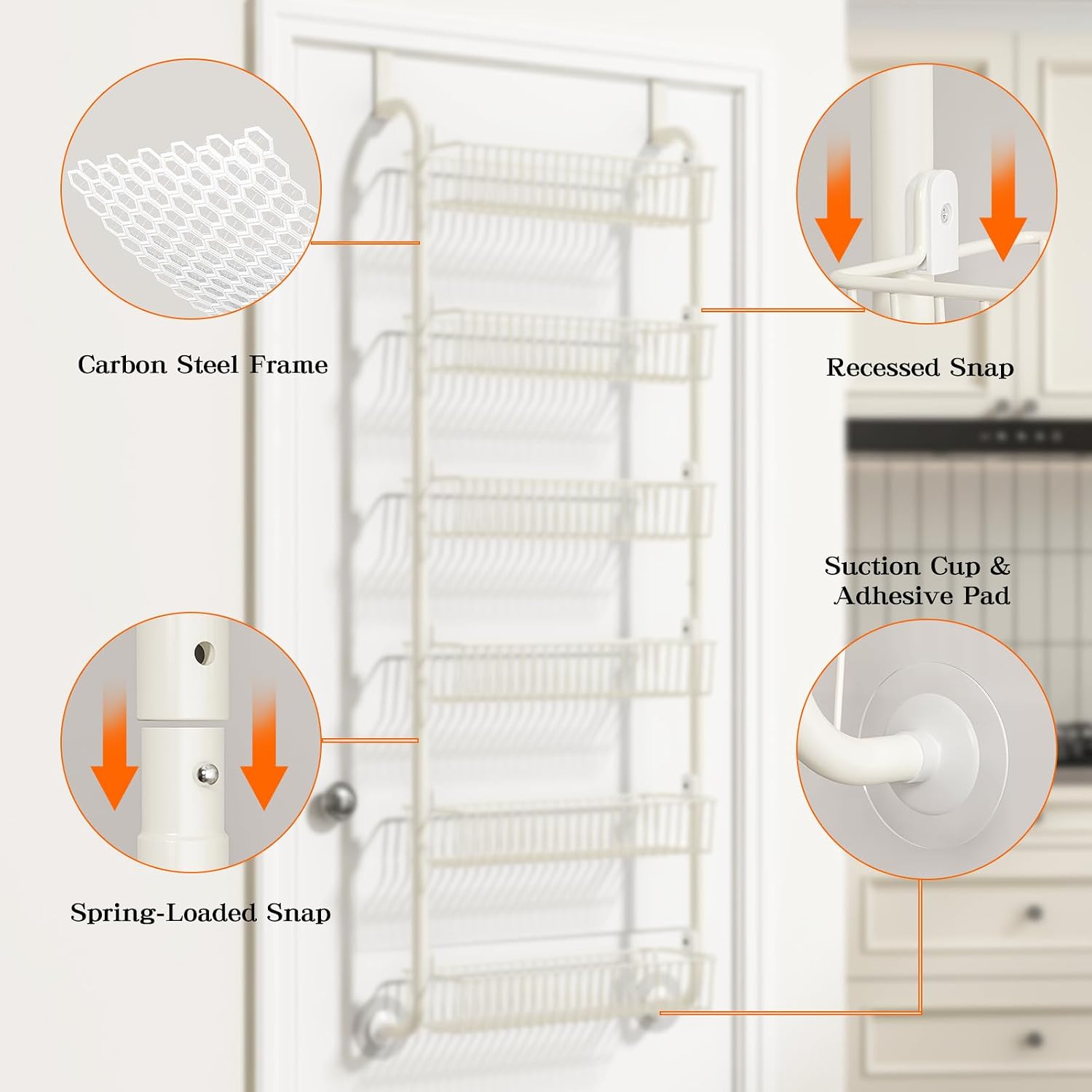 Over Door 6-Tier Hanging Spice Rack