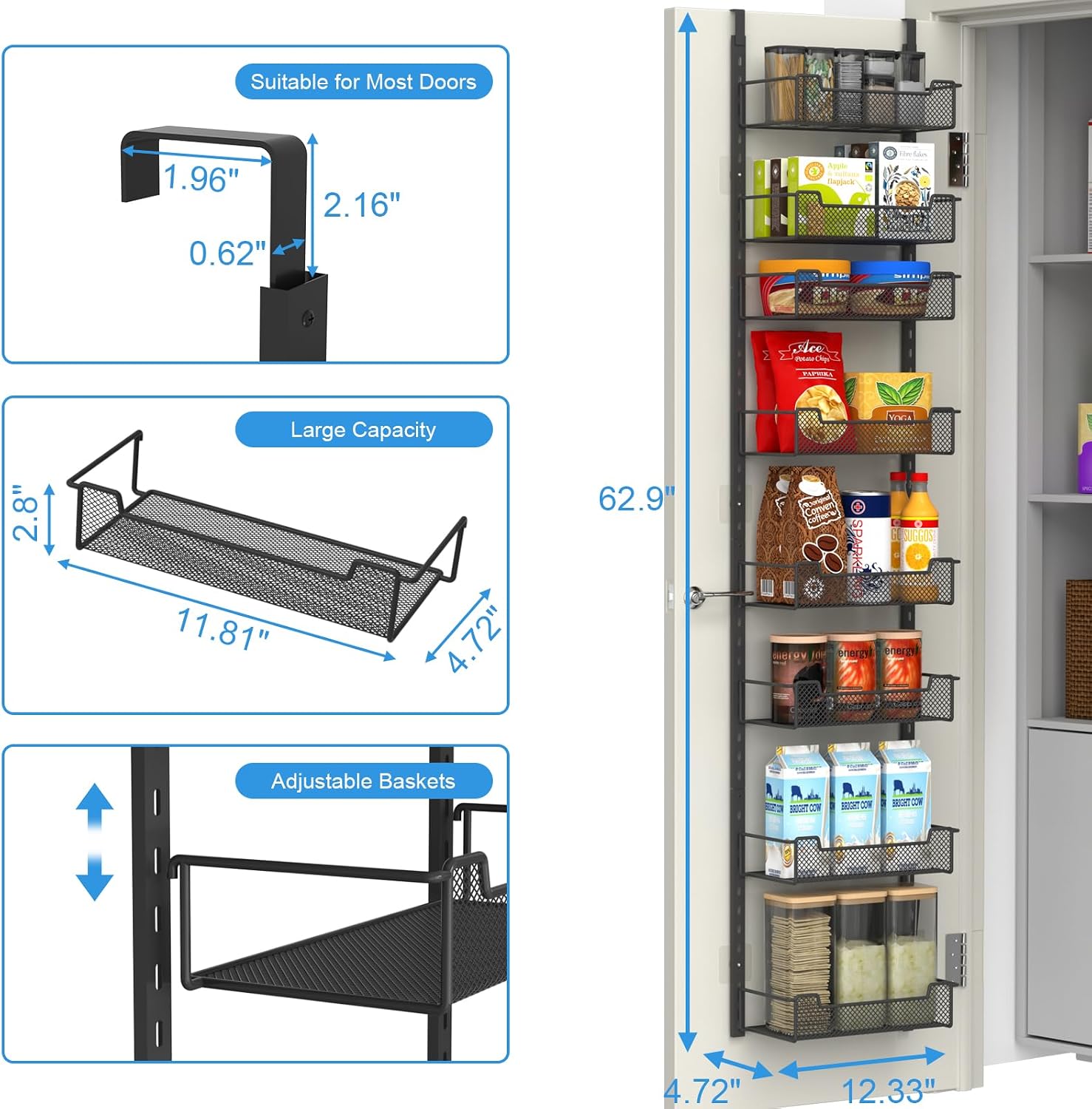 8-Tier Over Door Spice Storage Rack