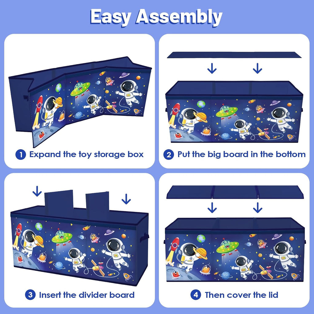 Collapsible Toy Storage Box with Lid