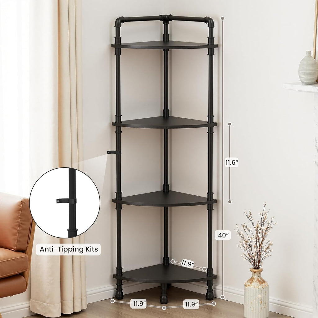 4-Tier Corner Storage Bookshelf