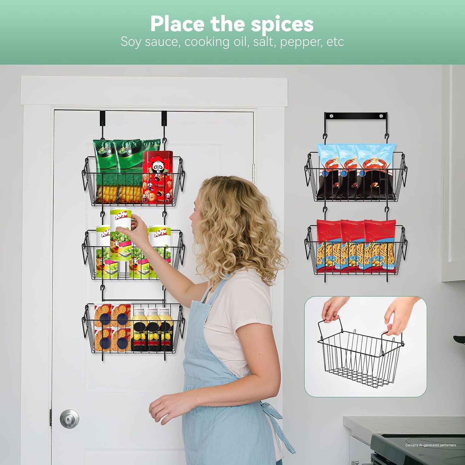 Over Door Storage Organizer With Baskets