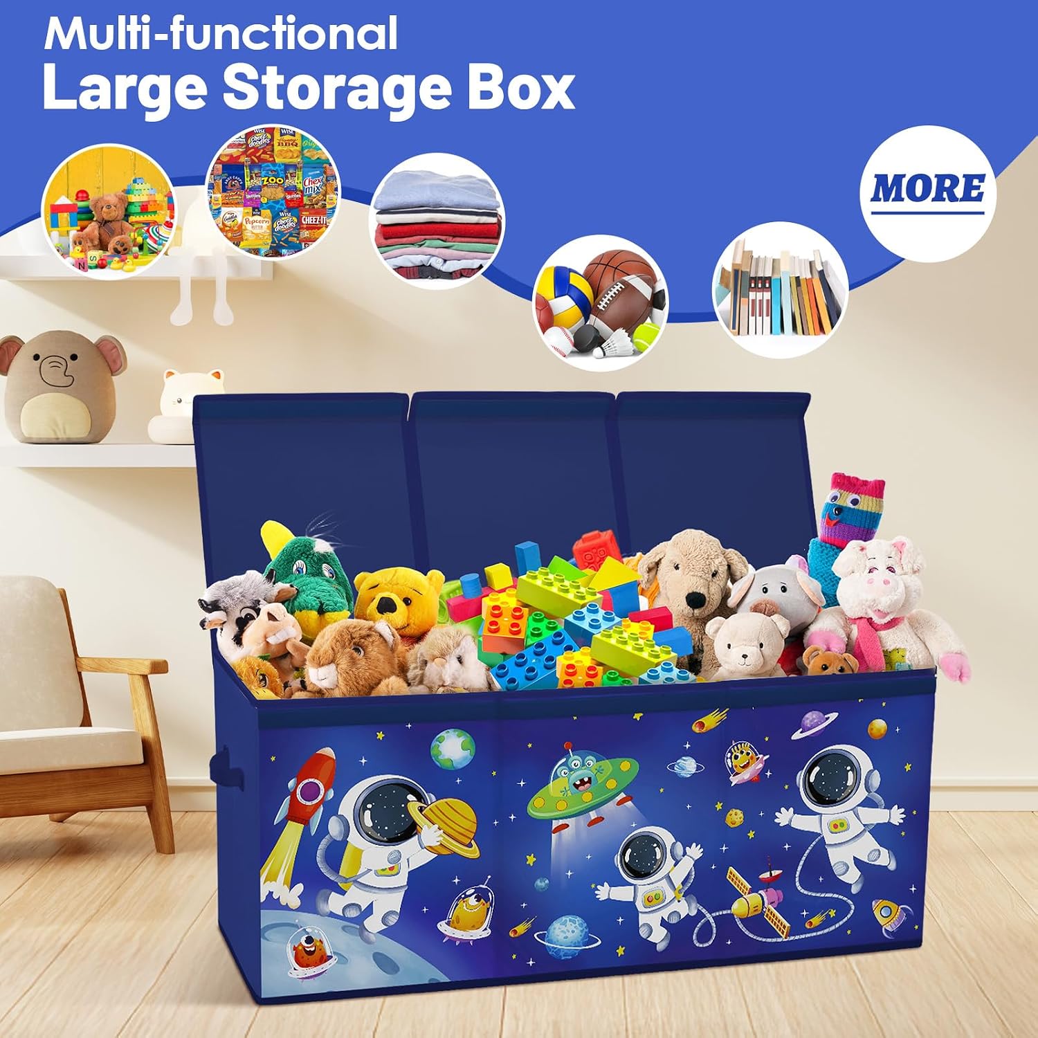 Collapsible Toy Storage Box with Lid