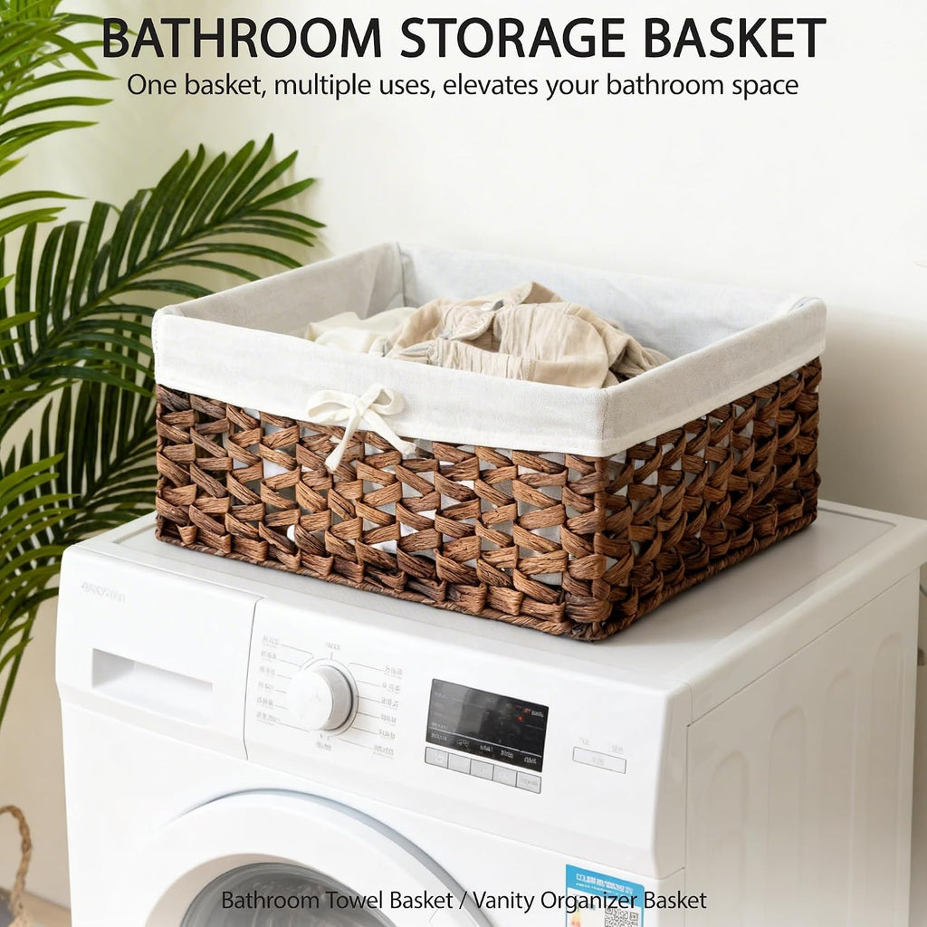 Water Hyacinth Storage Bin With Handle