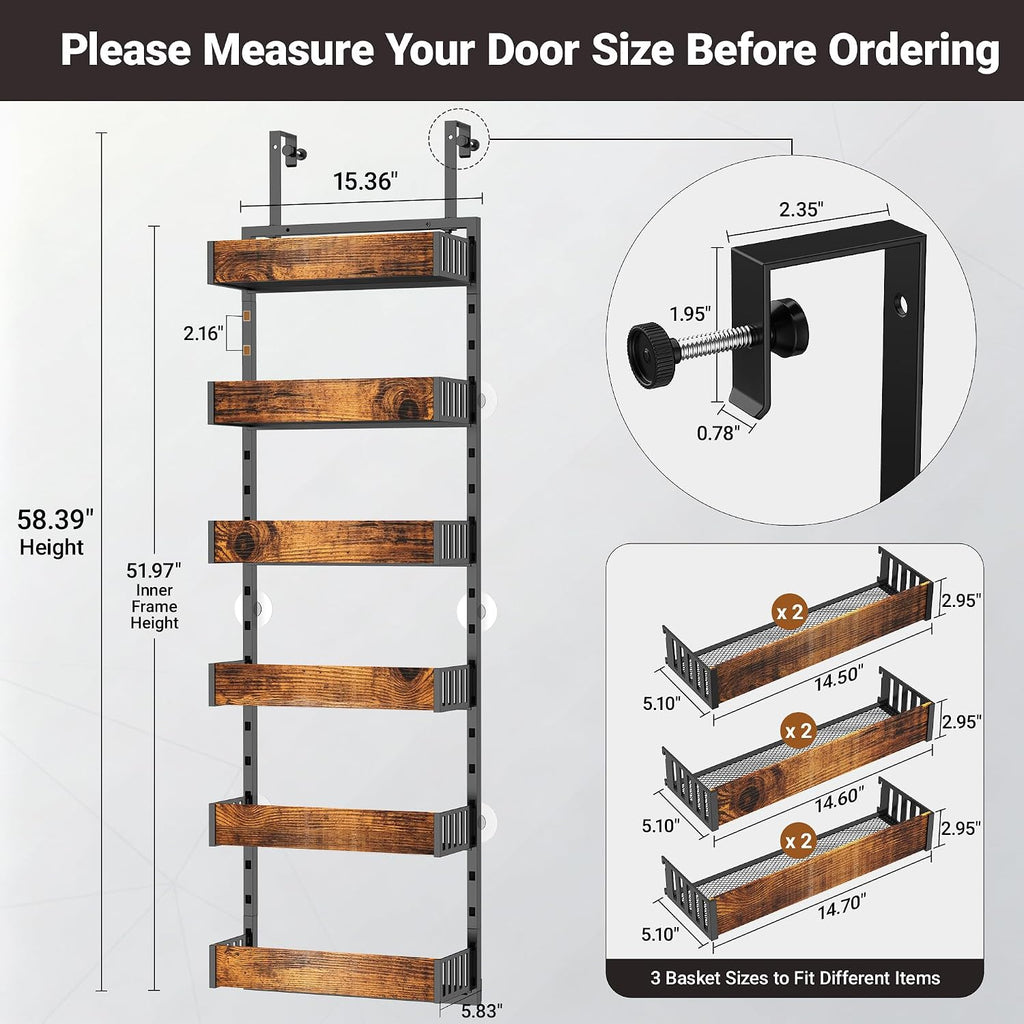 Over Door Adjustable Storage Spice Rack