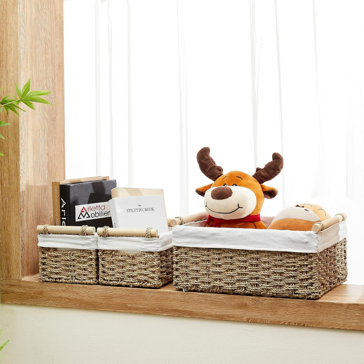 Seagrass Storage Baskets With Handles