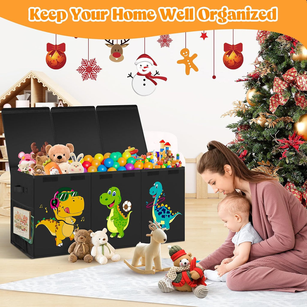 Collapsible Toy Chest with Dividers & Lid