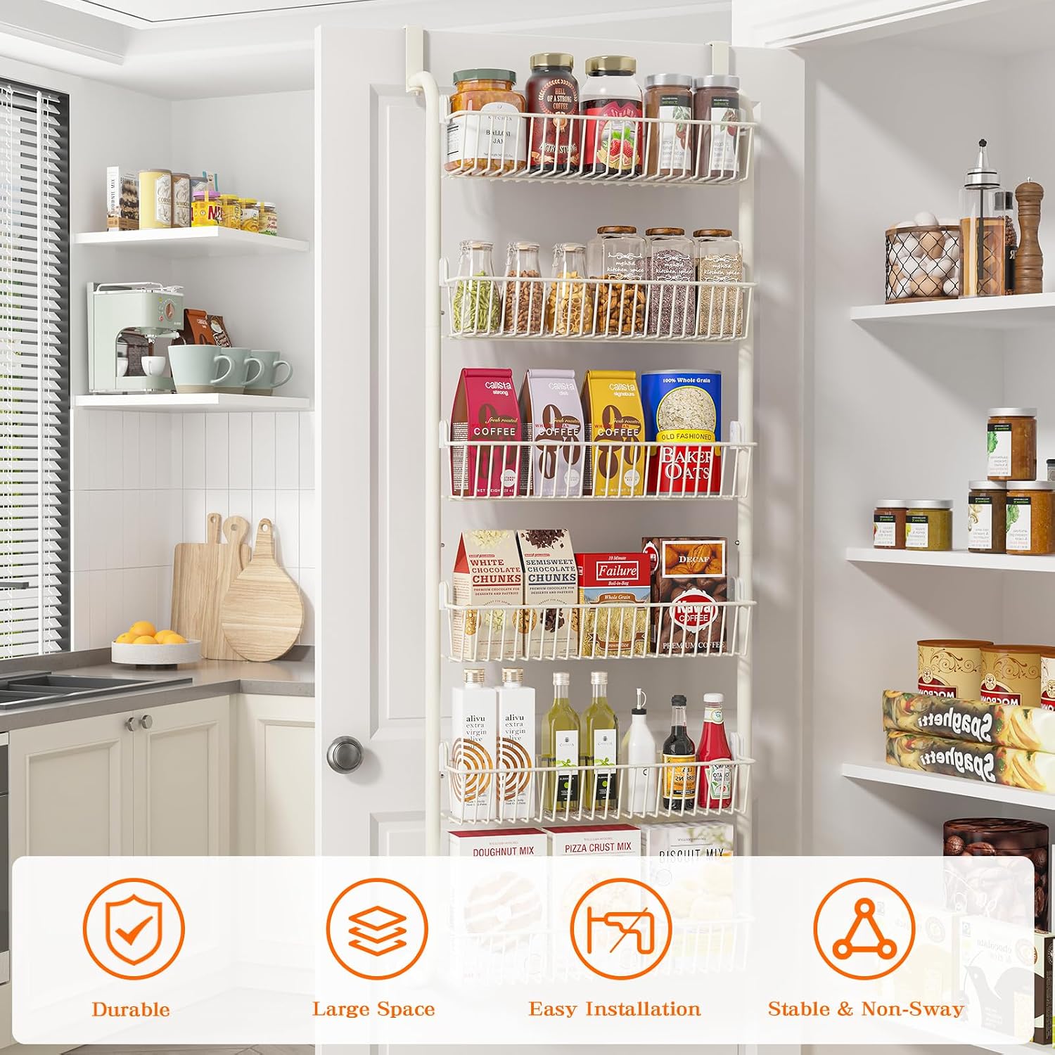 Over Door 6-Tier Hanging Spice Rack