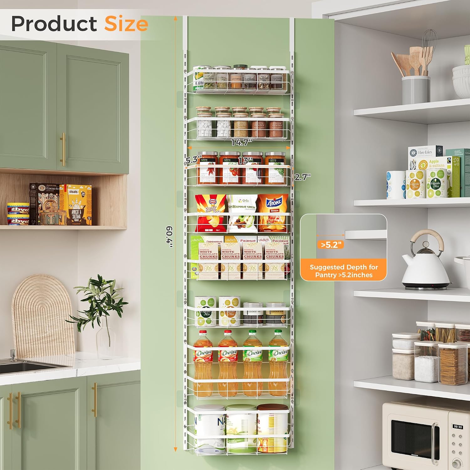 8-Tier Over Door Storage Spice Rack