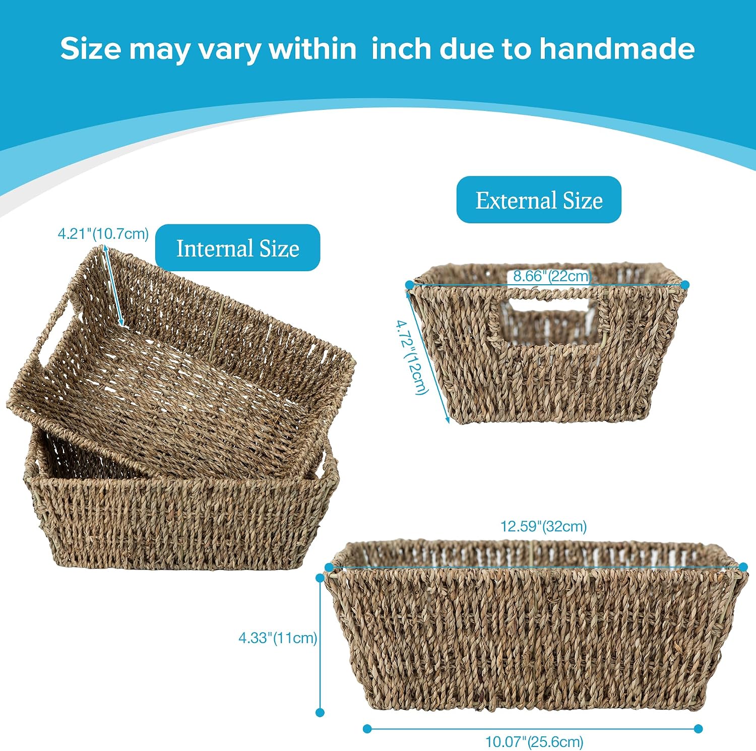 Handwoven Seagrass Storage Baskets