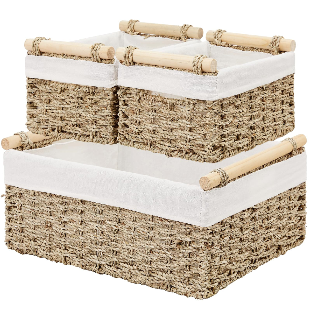 Seagrass Storage Baskets With Handles