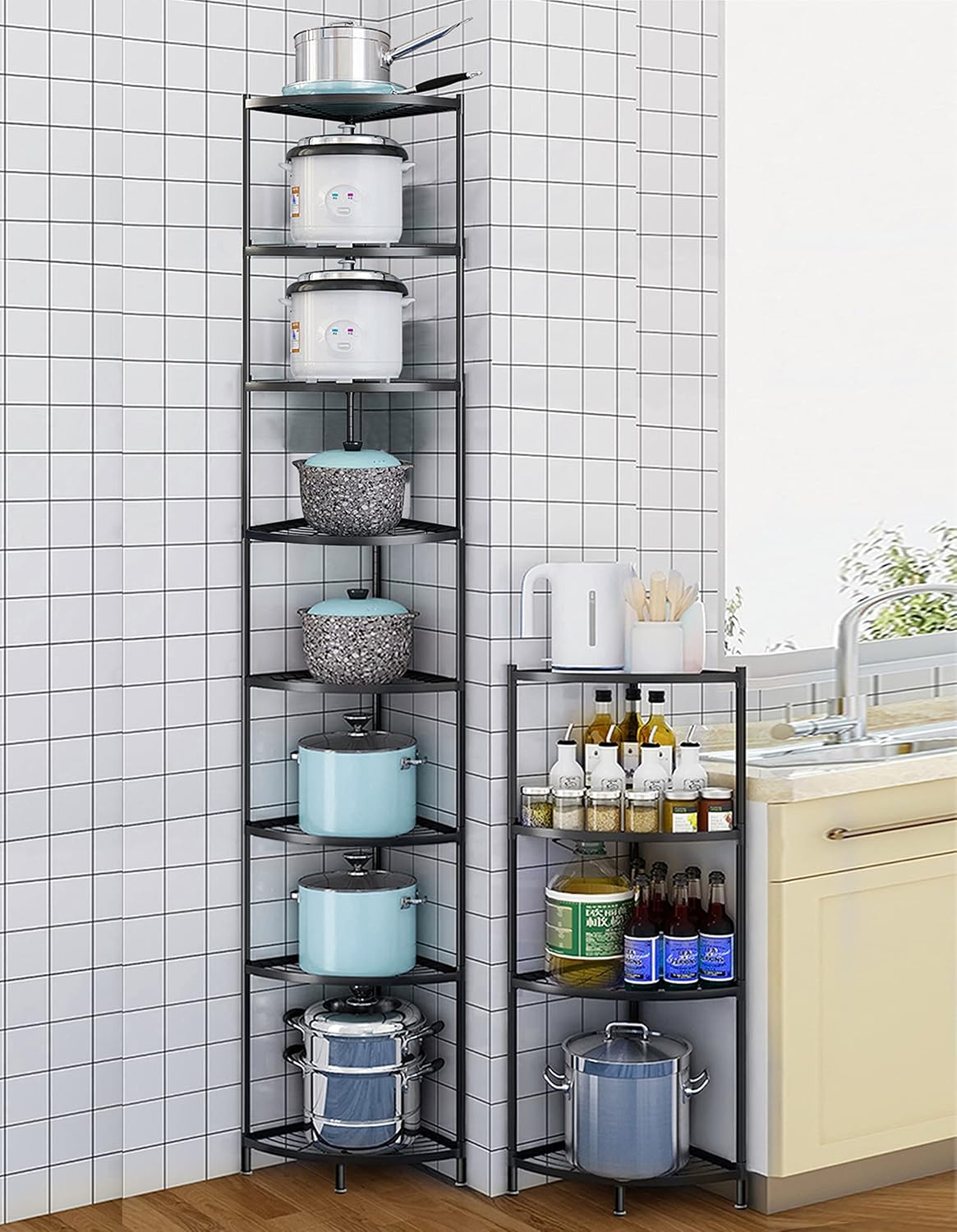 8-Tier Metal Kitchen Corner Rack