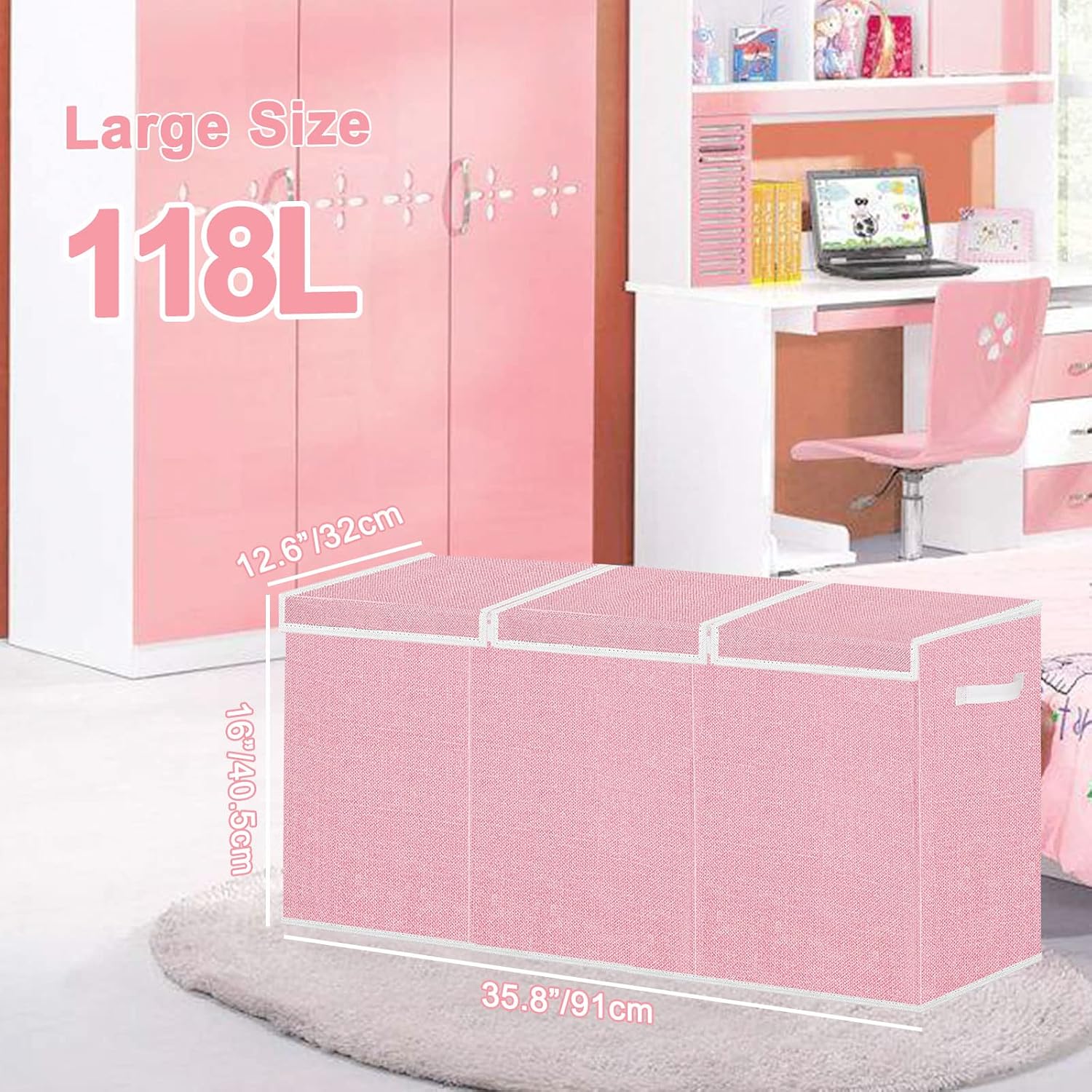 Foldable Toy Storage Chest with Lid