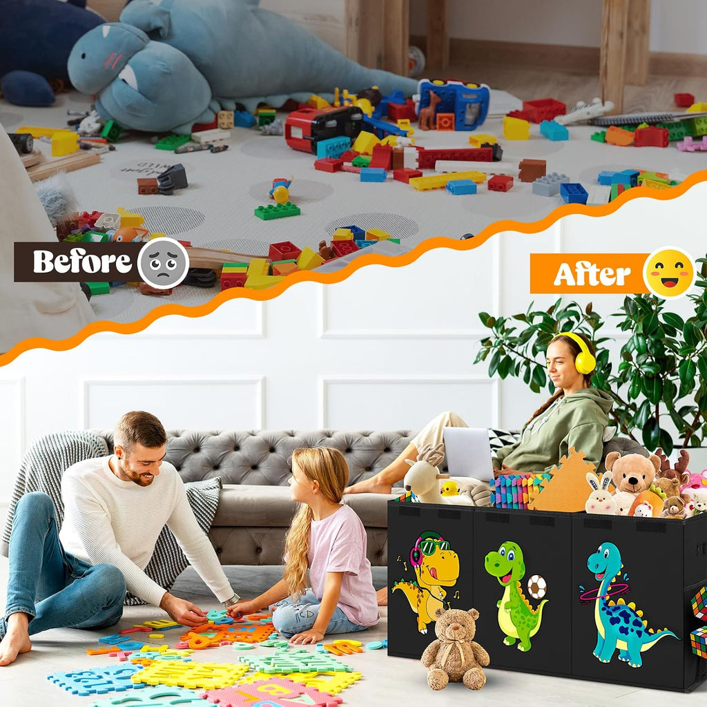 Collapsible Toy Chest with Dividers & Lid