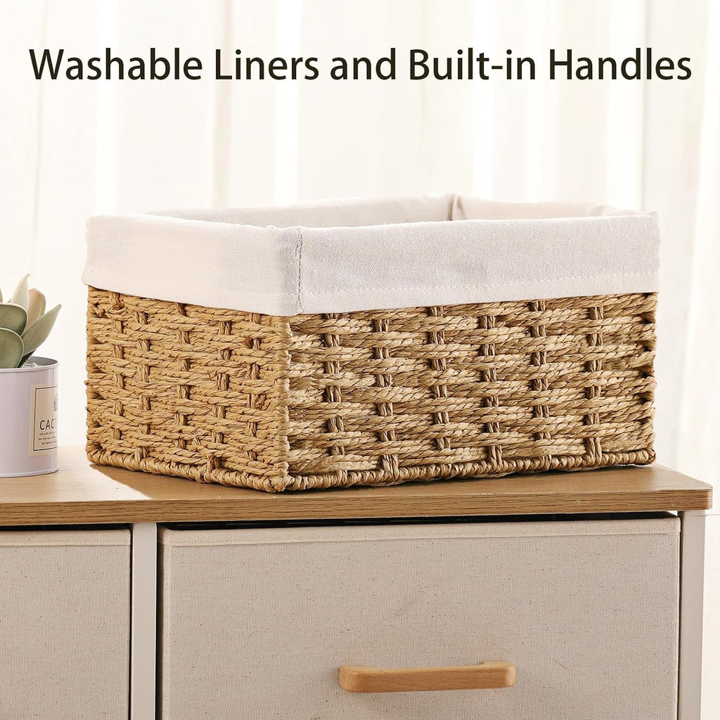 Paper Rope Storage Baskets With Handles