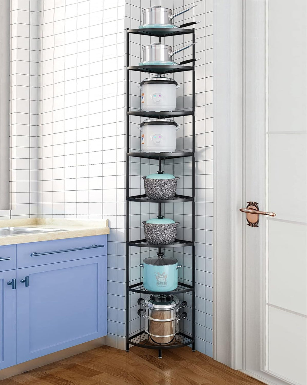 8-Tier Metal Kitchen Corner Rack