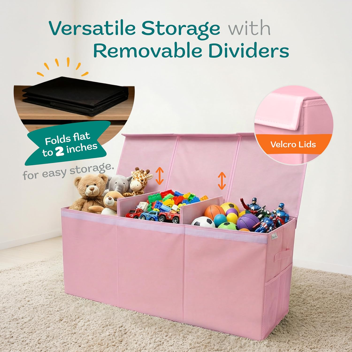 Collapsible Toy Storage Chest with Lid