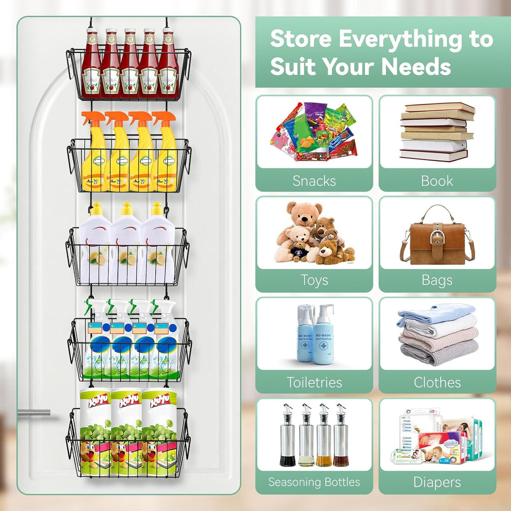Over Door Storage Organizer With Baskets