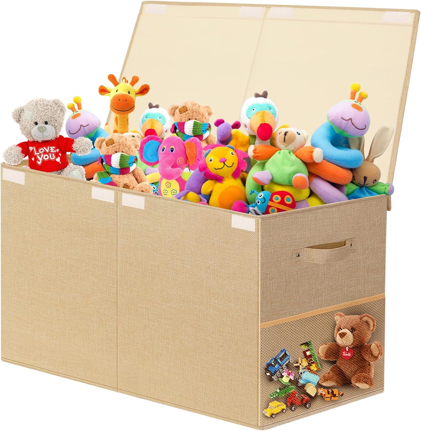Foldable Toy Chest With Divider & Lid