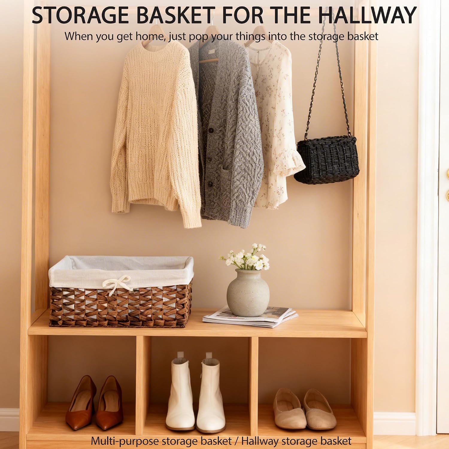 Water Hyacinth Storage Bin With Handle
