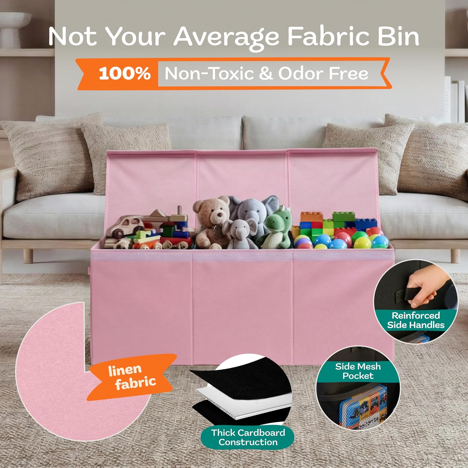 Collapsible Toy Storage Chest with Lid