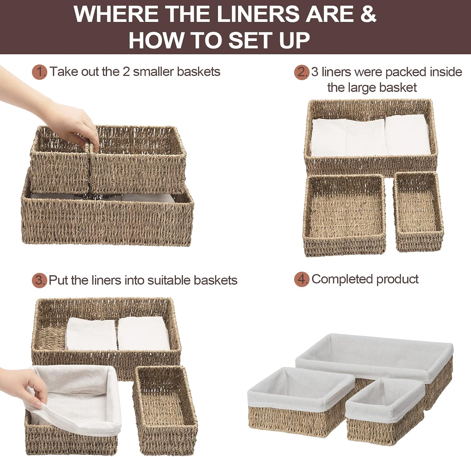 Handwoven Seagrass Nesting Baskets