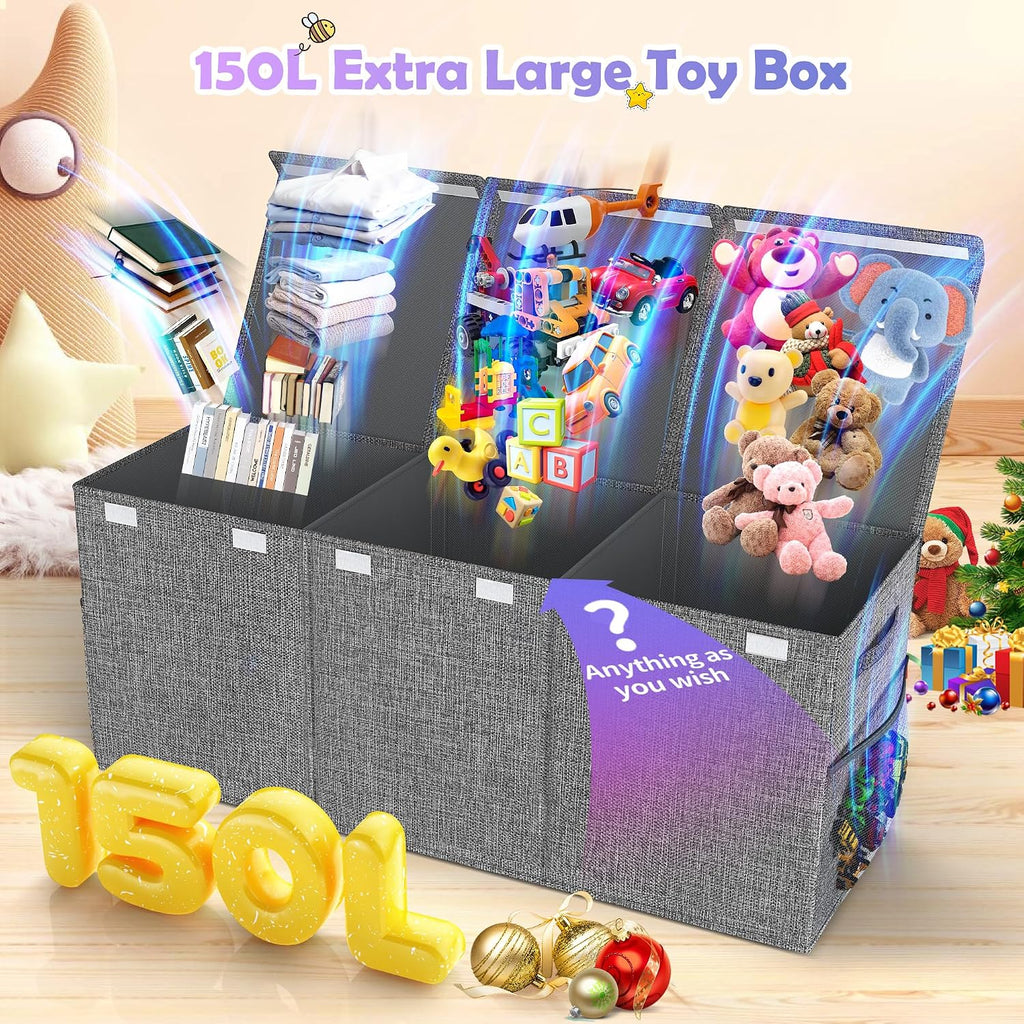 Collapsible Toy Chest With Dividers & Lid
