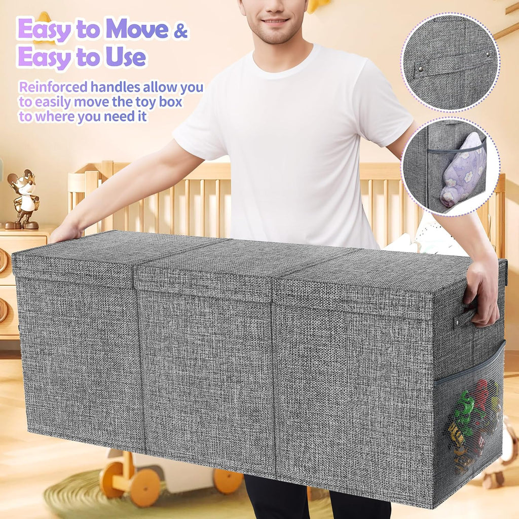 Collapsible Toy Chest With Dividers & Lid
