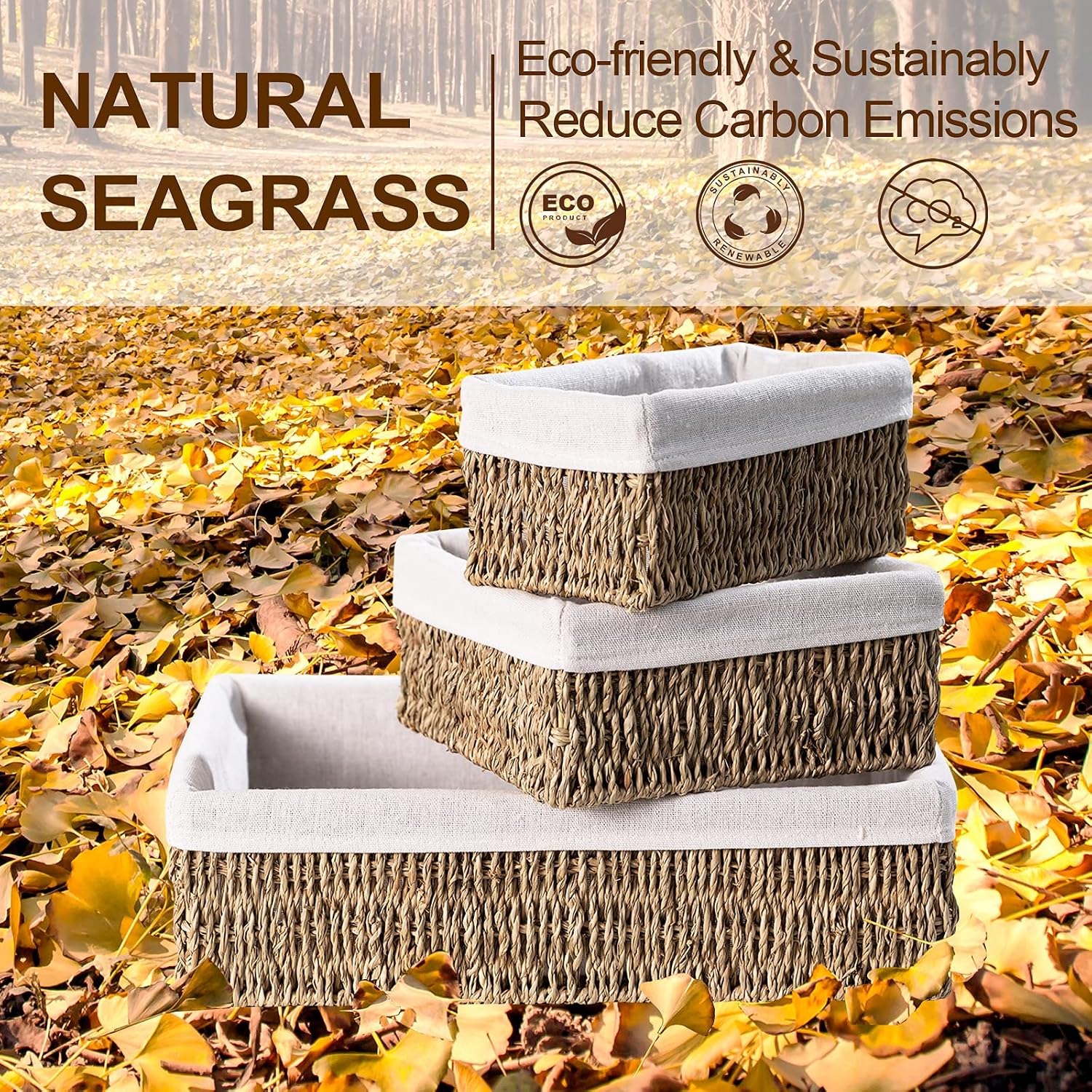 Handwoven Seagrass Nesting Baskets
